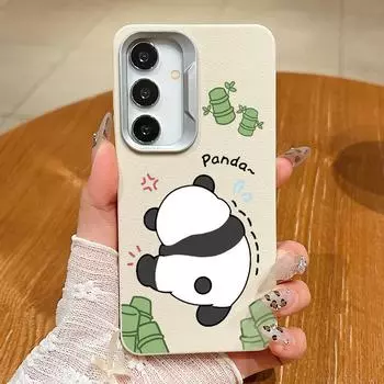 Strutty Panda Pattern для магнитного чехла MagSafe для Samsung S24 FE S23 S22 Ultra A55 A16 A15 A54 A35 A14 A34 TPU мягкий противоударный матовый чехол для телефона Samsung S24 FE чёрный