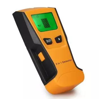 Stud Finder 3 в 1 Многофункциональный ЖК-цифровой настенный детектор Металл Деревянный кабель переменного тока Сканер проводов под напряжением оранжевый