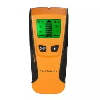 Stud Finder 3 в 1 Многофункциональный ЖК-цифровой настенный детектор Металлический деревянный кабель переменного тока Сканер проводов под напряжением оранжевый