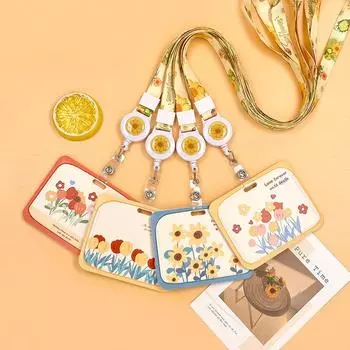 Студенческая кампусная карта чехол мультфильм милый цветок рисовая карта вода карта упаковка игровая карта набор удостоверений личности защитный чехол