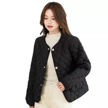 Студенческая короткая одежда Xiaoxiangfeng с хлопковой подкладкой, новые модные женские пальто на осень и зиму, свободные и толстые куртки с хлопковой подкладкой M бежевый