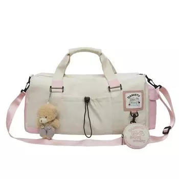 Студенческая легкая дорожная сумка для девочек, большая вместимость, переносная сумка через плечо, цветная дорожная сумка на короткие расстояния розовый