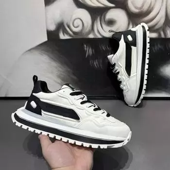 Студенческая мода на платформе, нишевая обувь, осенне-зимний тренд, обувь для отдыха на открытом воздухе, папины туфли, кожаная поверхность, низкие, на шнуровке, для хлеба 39