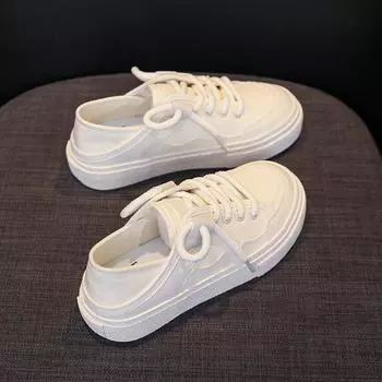 Студенческая обувь на плоской подошве, повседневная обувь для женщин 40 белый
