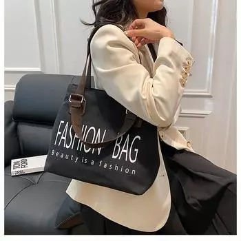 Студенческая парусиновая сумка Большая вместительная сумка через плечоПовседневная и простая сумка на одно плечо Сумка для покупок хаки