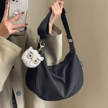 Студенческая повседневная нейлоновая холщовая сумка женская 2024 новая модная корейская версия сумка-пельмень универсальная сумка-мессенджер большой вместимости