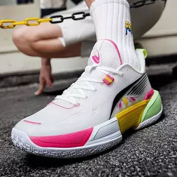 Студенческая сетчатая поверхность дышащая баскетбольная обувь мужская новая молодежная легкая амортизирующая спортивная обувь с пружинным механизмом 41