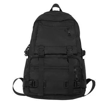 Студенческая школьная сумка, большой вместительный рюкзак, мужской и женский рюкзак чёрный