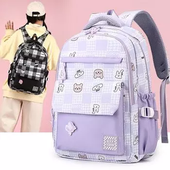 Студенческая школьная сумка для девочек, рюкзак большой емкости для девочек, нейлоновый рюкзак