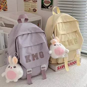 Студенческая школьная сумка Letter Campus Backpack Женский рюкзак большой вместимости для компьютера розовый