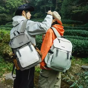 Студенческая школьная сумка, мужская сумка для альпинизма, женский рюкзак с цветными блоками чёрный