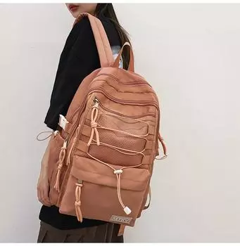 Студенческая школьная сумка, мужской рюкзак, женская нейлоновая сумка через плечо чёрный