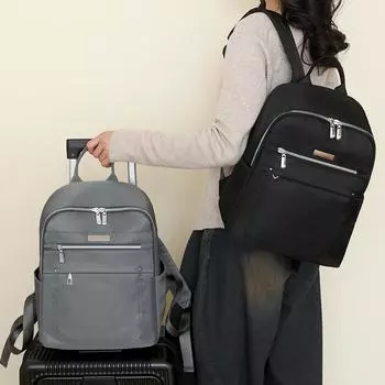 Студенческая школьная сумка, однотонный рюкзак, легкая деловая женская компьютерная сумка чёрный