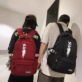 Студенческая школьная сумка, рюкзак большой емкости для мужчин и женщин, спортивный рюкзак Оксфорд на открытом воздухе чёрный