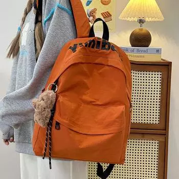 Студенческая школьная сумка женская большая вместимость кампус рюкзак зелёный