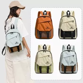 Студенческая школьная сумка женская большая вместимость кампусный рюкзак дорожный рюкзак оранжевый