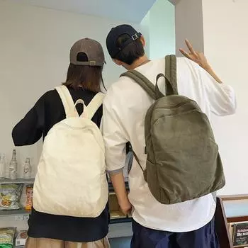 Студенческая школьная сумка, женская однотонная дорожная сумка, мужской холщовый рюкзак красный