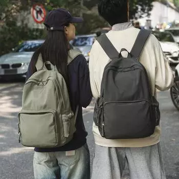 Студенческая школьная сумка женский дорожный рюкзак однотонный цвет рюкзак для старшей школы чёрный