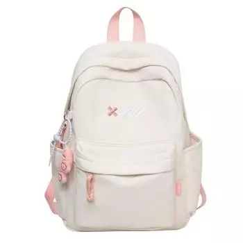 Студенческая школьная сумка, женский нейлоновый рюкзак, легкий однотонный рюкзак, дорожная сумка розовый