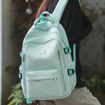 Студенческая школьная сумка, женский однотонный рюкзак, кампусный рюкзак бежевый