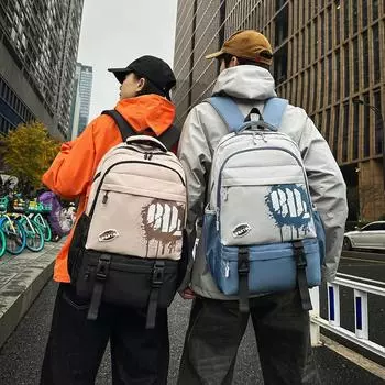 Студенческая школьная сумка, женский рюкзак большой вместимости, мужской компьютерный дорожный рюкзак чёрный