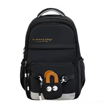 Студенческая школьная сумка, женский рюкзак для путешествий на открытом воздухе, рюкзак большой емкости чёрный