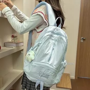 Студенческая школьная сумка, женский рюкзак в стиле колледжа, легкий дорожный рюкзак чёрный