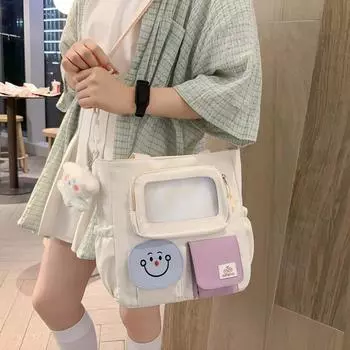 Студенческая сумка через плечо большой емкости с цветными блоками для девочек, сумка через плечо, сумка для книг, сумка жёлтый