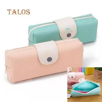 Студенческая сумка для карандашей, ручек, монетниц, косметичек, сумочка с застежкой-молнией, усы, простые сумки светло-синий