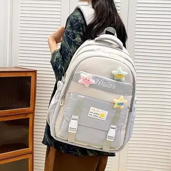 Студенческая сумка для книг, женский рюкзак большой вместимости, цветной рюкзак для кампуса розовый