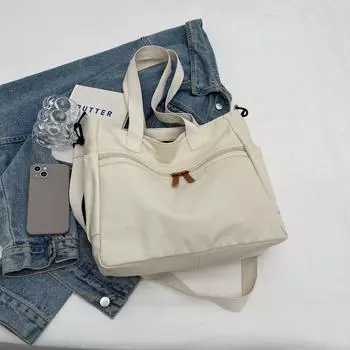 Студенческая сумка-мессенджер, женская сумка, новая нишевая литературная портативная холщовая сумка-тоут, простая сумка-мессенджер