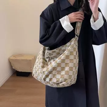 Студенческая сумка-тоут большой емкости, женская парусиновая сумка через плечо, сумка для пельменей хаки