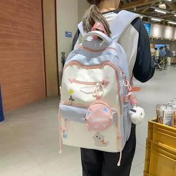 Студенческая сумка женский рюкзак кампусный рюкзак розовый