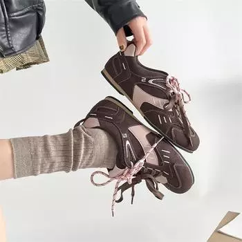 Студенческая вечеринка ретро мода универсальные плоские немецкие кроссовки женские 2025 новые легкие повседневные спортивные туфли кроссовки для сноуборда 35 коричневый