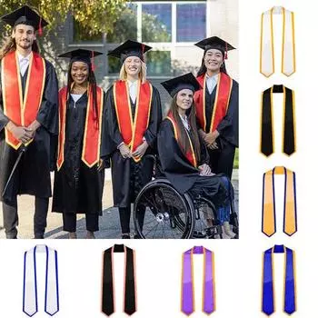 Студенческая выпускная лента длиной 72 дюйма, атласный выпускной ремень, сплошной цвет, гладкая граница, дизайн ленты, ремень для вечеринок, аксессуары для торжеств