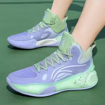 Студенческие баскетбольные кроссовки мужские дышащие высокие амортизирующие противоскользящие профессиональные боевые спортивные кроссовки 36