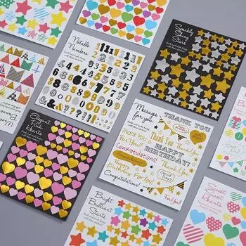 Студенческие канцелярские наклейки красивые красочные наклейки в форме сердца и звезды детские канцелярские принадлежности декоративные наклейки