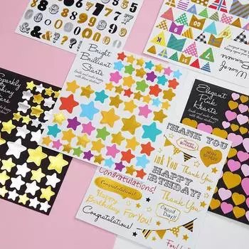 Студенческие канцелярские наклейки красивые красочные наклейки в форме сердца и звезды детские канцелярские принадлежности декоративные наклейки