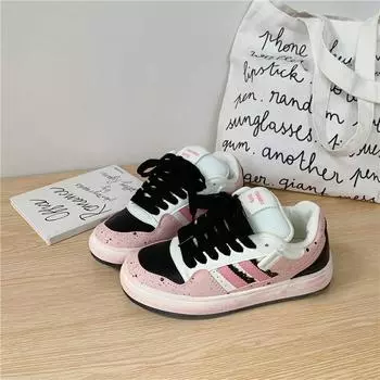 Студенческие маленькие белые туфли женские допаминовые дышащие 2025 весна новые студенческие спортивные туфли женские толстые подошвы туфли женские 35