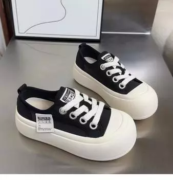 Студенческие парусиновые туфли Campus женские спортивные и повседневные туфли новая летняя дышащая японская удобная платформа туфли с большой головой женские 35 чёрный