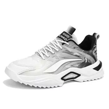 Студенческие повседневные кроссовки для бега, весенние новые трендовые дышащие мужские туфли для подростков на платформе для пап 39