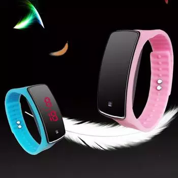 Студенческие спортивные часы на открытом воздухе, детские подарки, светодиодные часы-браслет оранжевый