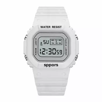 Студенческие спортивные многофункциональные светящиеся водонепроницаемые электронные часы с будильником - цвет зеленый