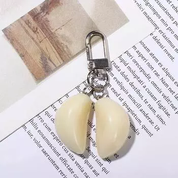 Студенческие украшения Автомобильные брелки Овощной чесночный кулон Брелок с чесноком Брелок с едой Брелок с чесноком белый