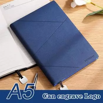 Студенческий блокнот из мягкой кожи формата А5, записная книжка для деловых встреч, блокнот, офисная книга, дневник, может поставляться с подарочной коробкой A5 синий