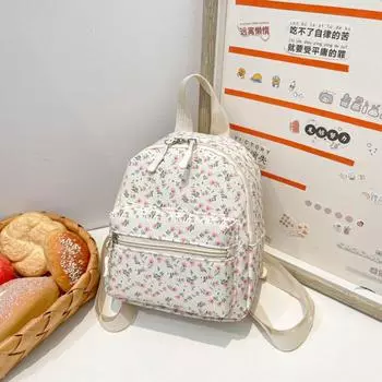 Студенческий цветочный рюкзак, повседневный маленький рюкзак, мини-рюкзак в корейском стиле для девочек синий