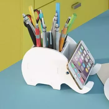 Студенческий держатель для ручек, милый мультяшный размер, как кит, настольная подставка для телефона с изображением животных, офисный подарок белый