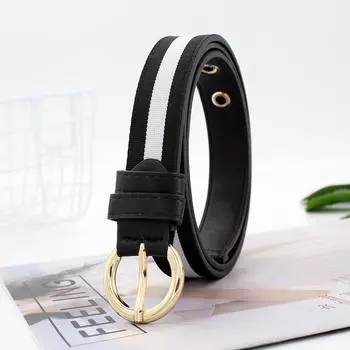 Студенческий холщовый полосатый тонкий ремень с круглой пряжкой, унисекс, декоративный ремень, тренд