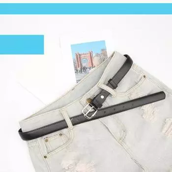 Студенческий кожаный ремень, регулируемая длина, с несколькими отверстиями, дизайн, женский пояс, однотонный ремень, аксессуары для костюма 100 cm