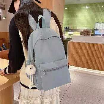 Студенческий маленький школьный рюкзак женский однотонный рюкзак мини-рюкзак розовый